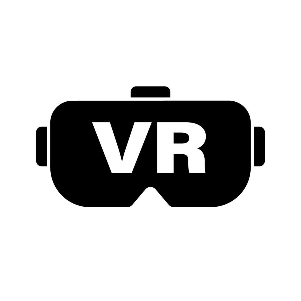 vr auriculares silueta icono. virtual realidad. vector