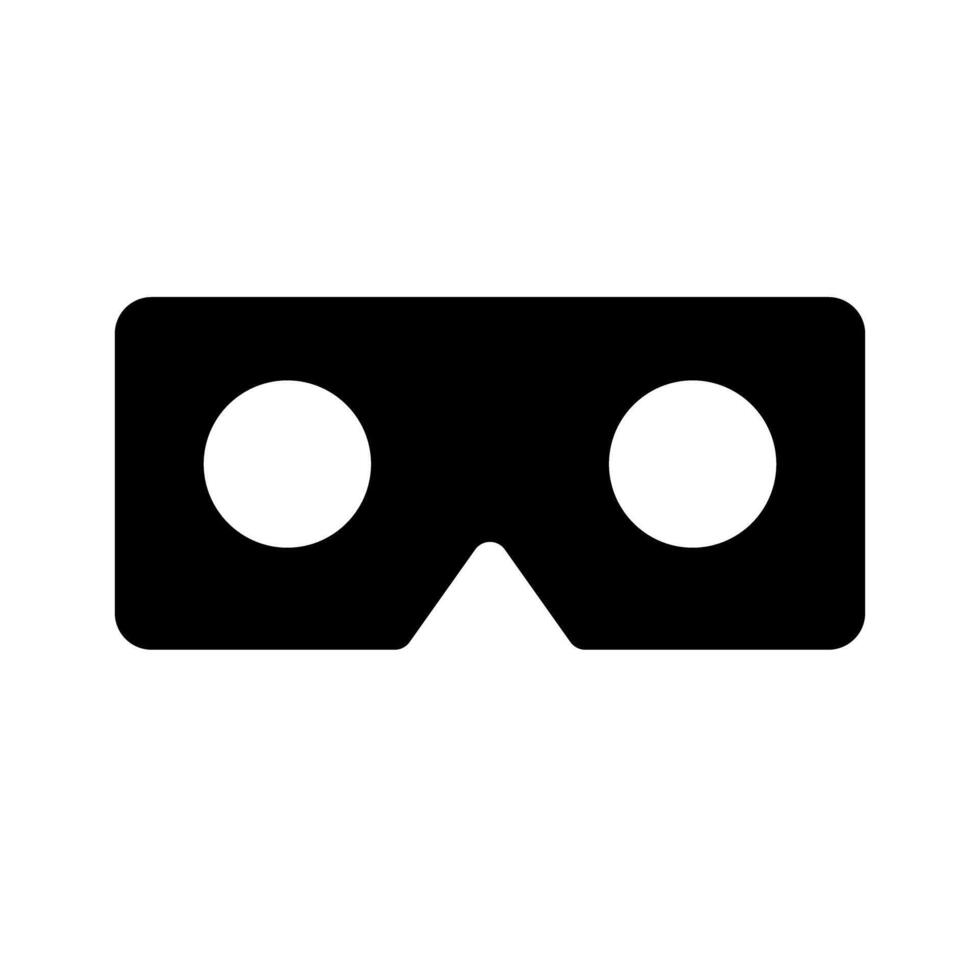 Cardboard VR head mount silhouette icon. vector