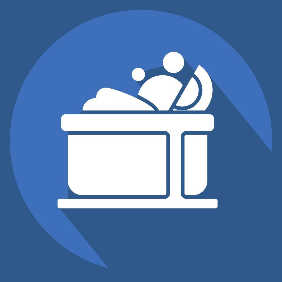 Icon Fruit Salad. related to Healthy Food symbol. long shadow style. simple design illustration vector
