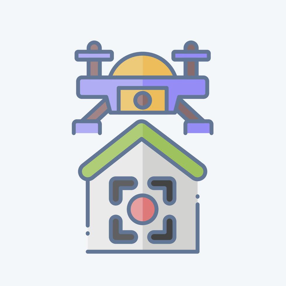 Icon Drone Location. related to Drone symbol. doodle style. simple design illustration vector