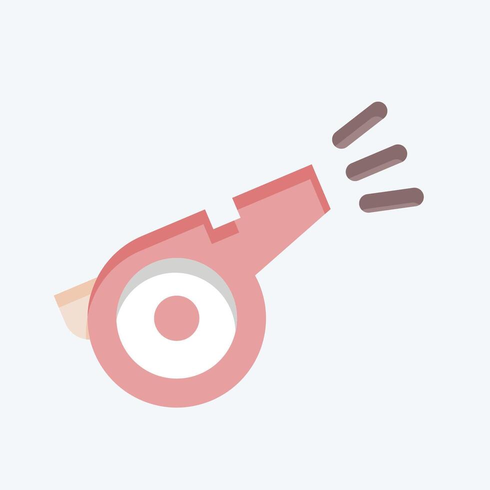 Icon Whistle. related to Tennis Sports symbol. flat style. simple design illustration vector