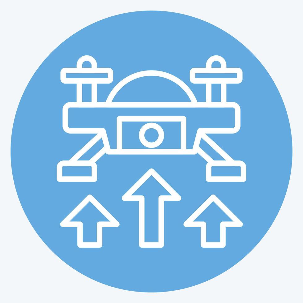 Icon Fly Up. related to Drone symbol. blue eyes style. simple design illustration 1 vector