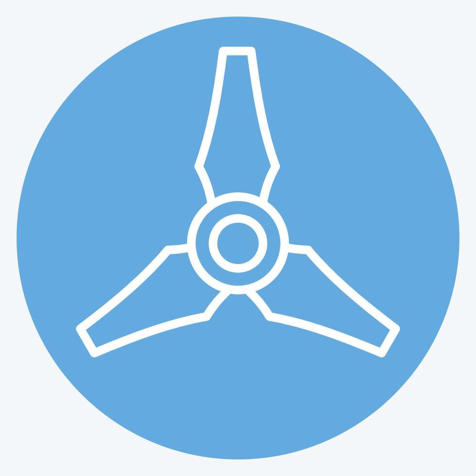 Icon Three Blades Propeller. related to Drone symbol. blue eyes style. simple design illustration vector