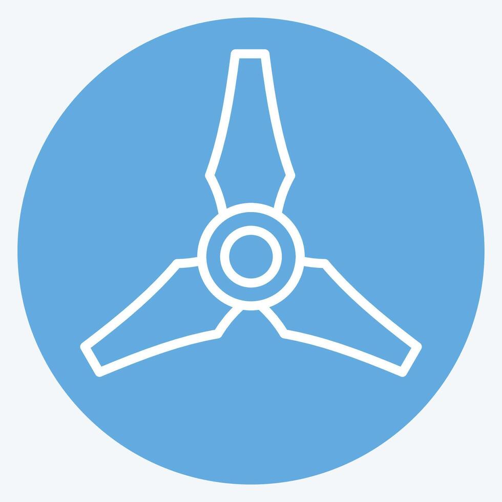 Icon Three Blades Propeller. related to Drone symbol. blue eyes style. simple design illustration vector