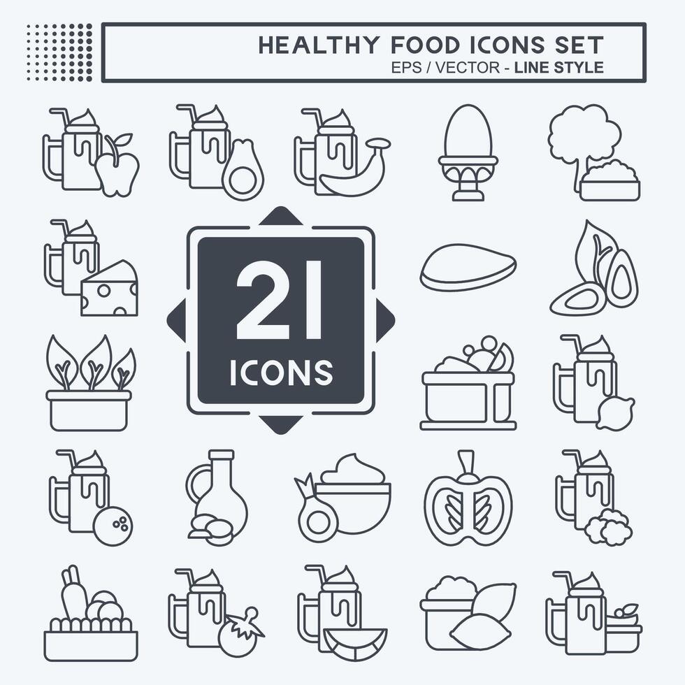 Icon Set Healthy Food. related to Fruit symbol. line style. simple design illustration vector