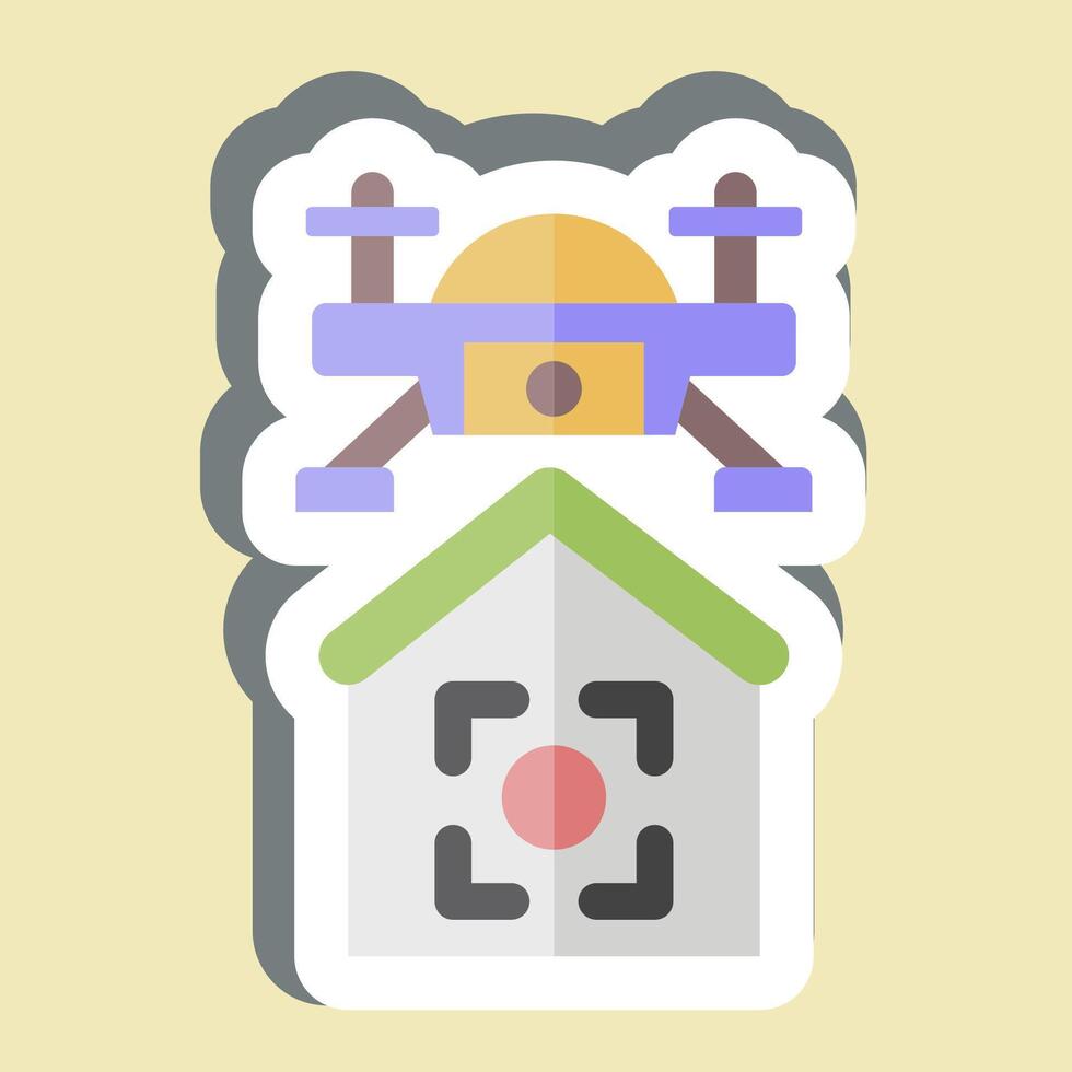 Sticker Drone Location. related to Drone symbol. simple design illustration vector