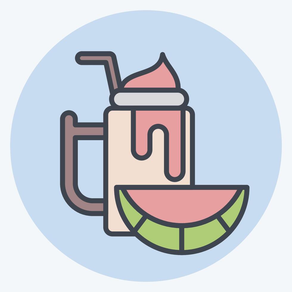 Icon Water melon. related to Healthy Food symbol. color mate style. simple design illustration vector