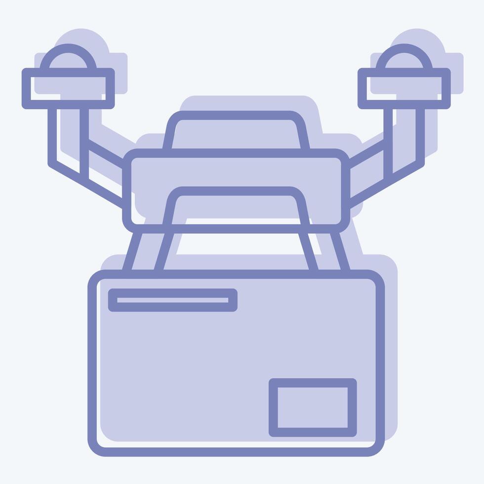 Icon Drone Logistics. related to Drone symbol. two tone style. simple design illustration vector