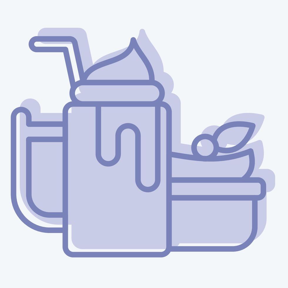 icono yogur. relacionado a sano comida símbolo. dos tono estilo. sencillo diseño ilustración vector