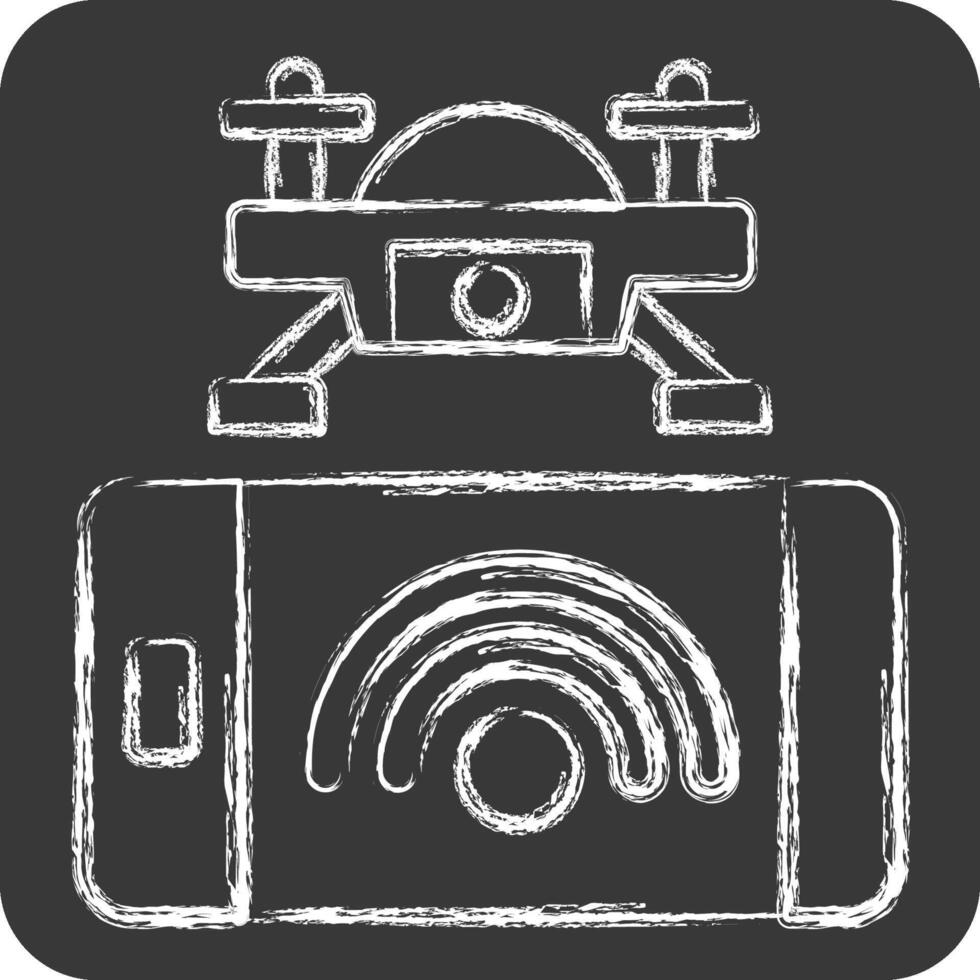 Icon Smartphone Control. related to Drone symbol. chalk Style. simple design illustration vector