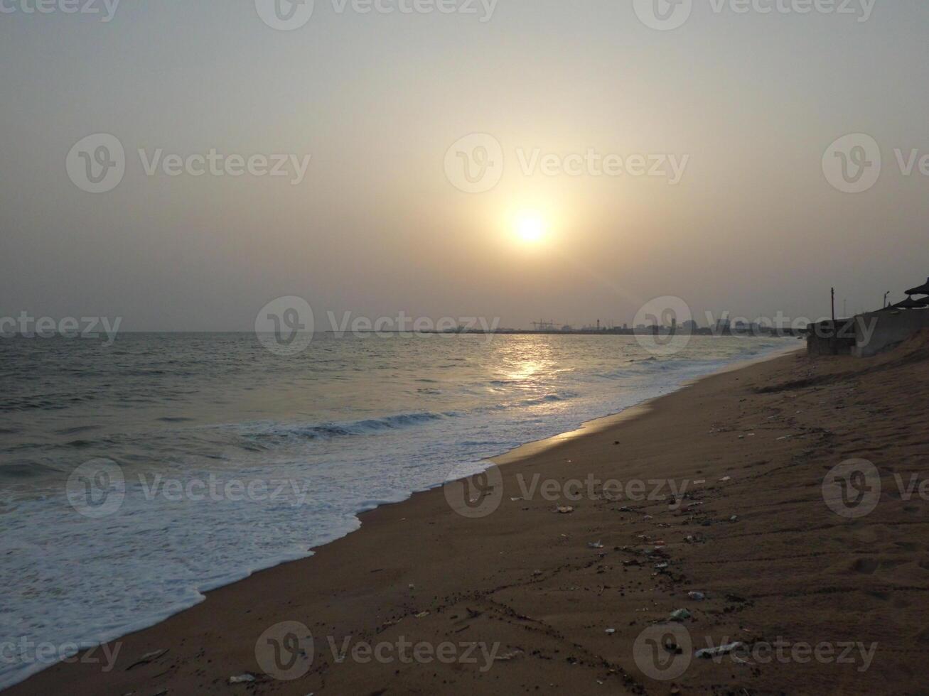 sunset at the beach in Benin photo