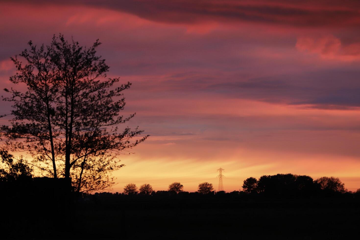 colorful sunset in the netherlands photo