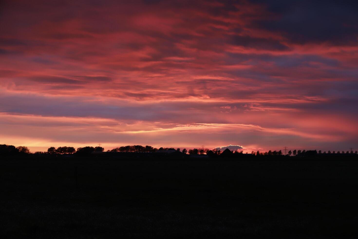 colorful sunset in the netherlands photo