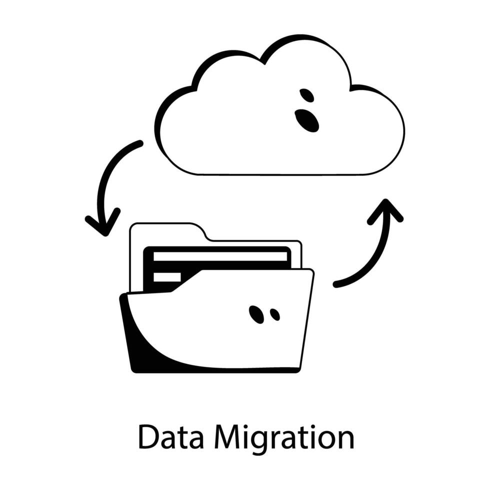 Trendy Data Migration vector