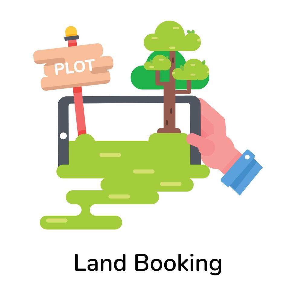 Trendy Land Booking vector