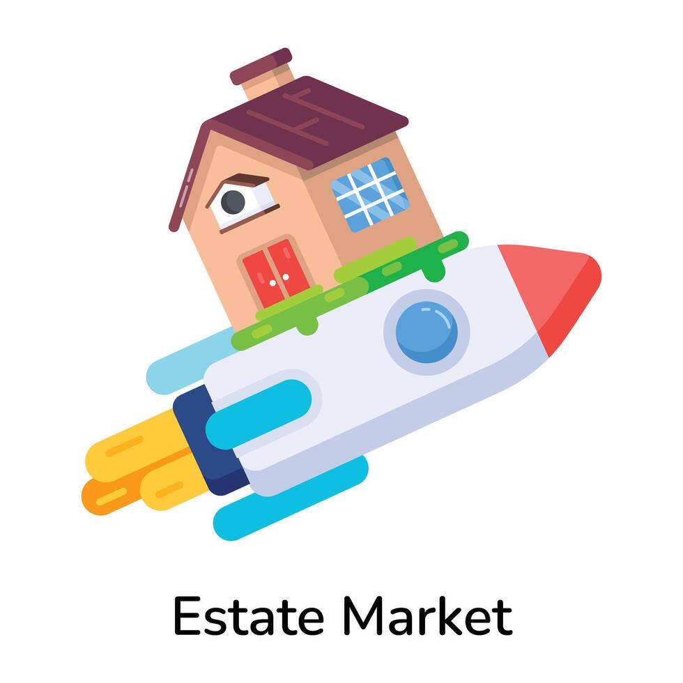 Trendy Estate Market vector