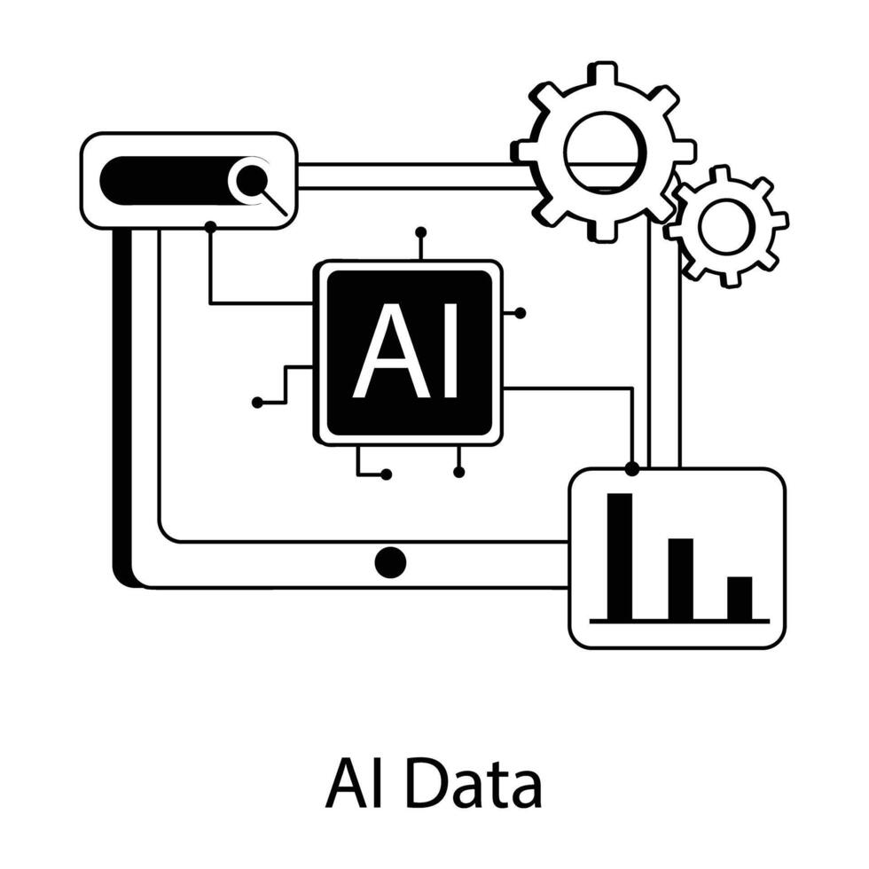 Trendy AI Data vector