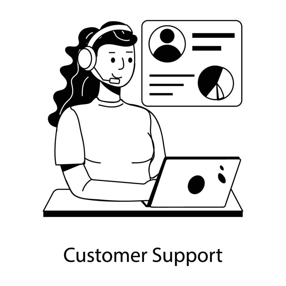 Trendy Customer Support vector