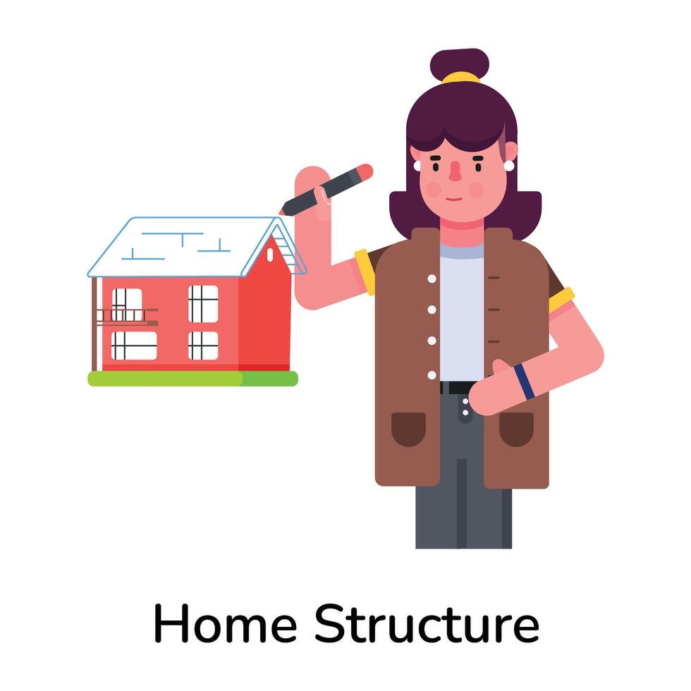 Trendy Home Structure vector