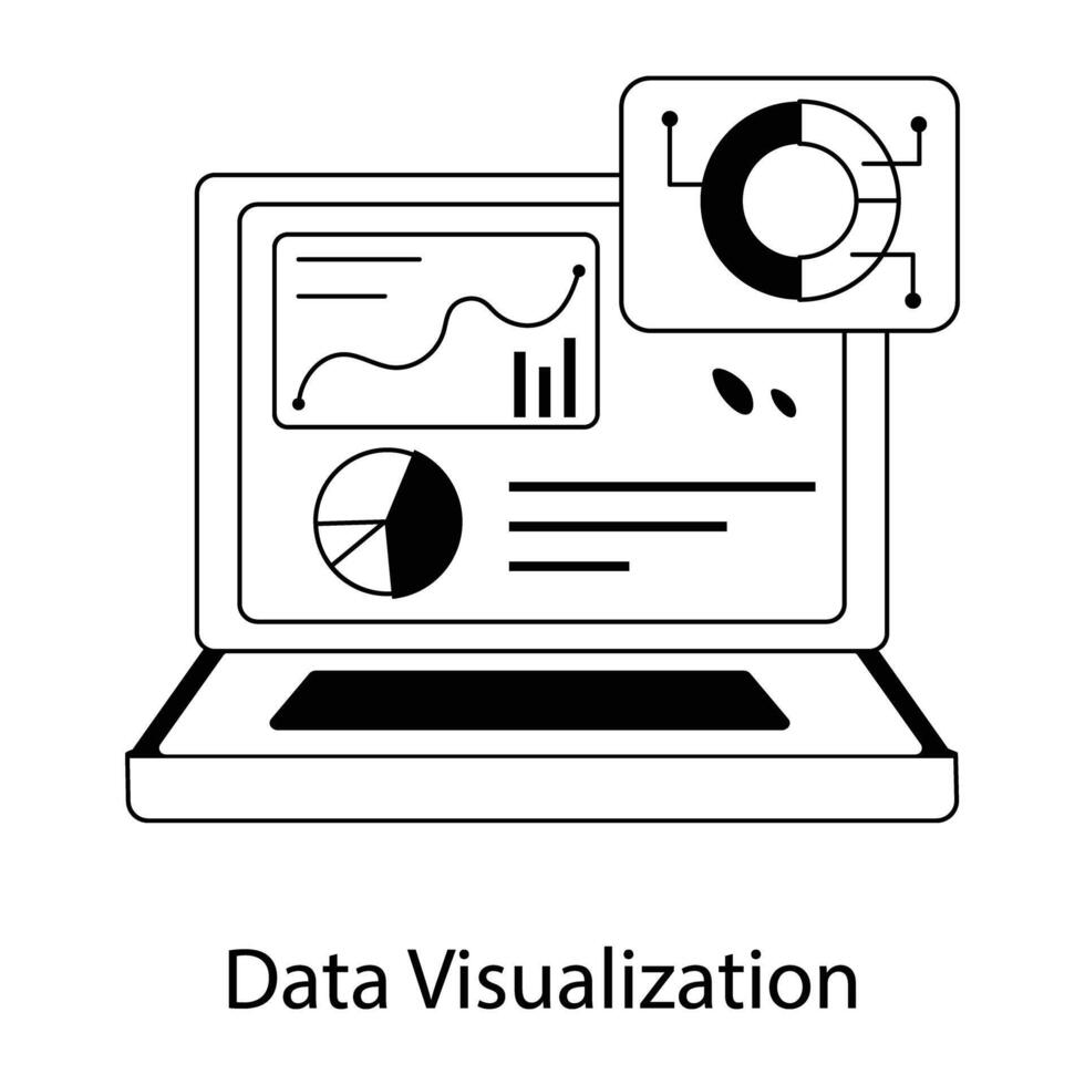 Trendy Data Visualization vector
