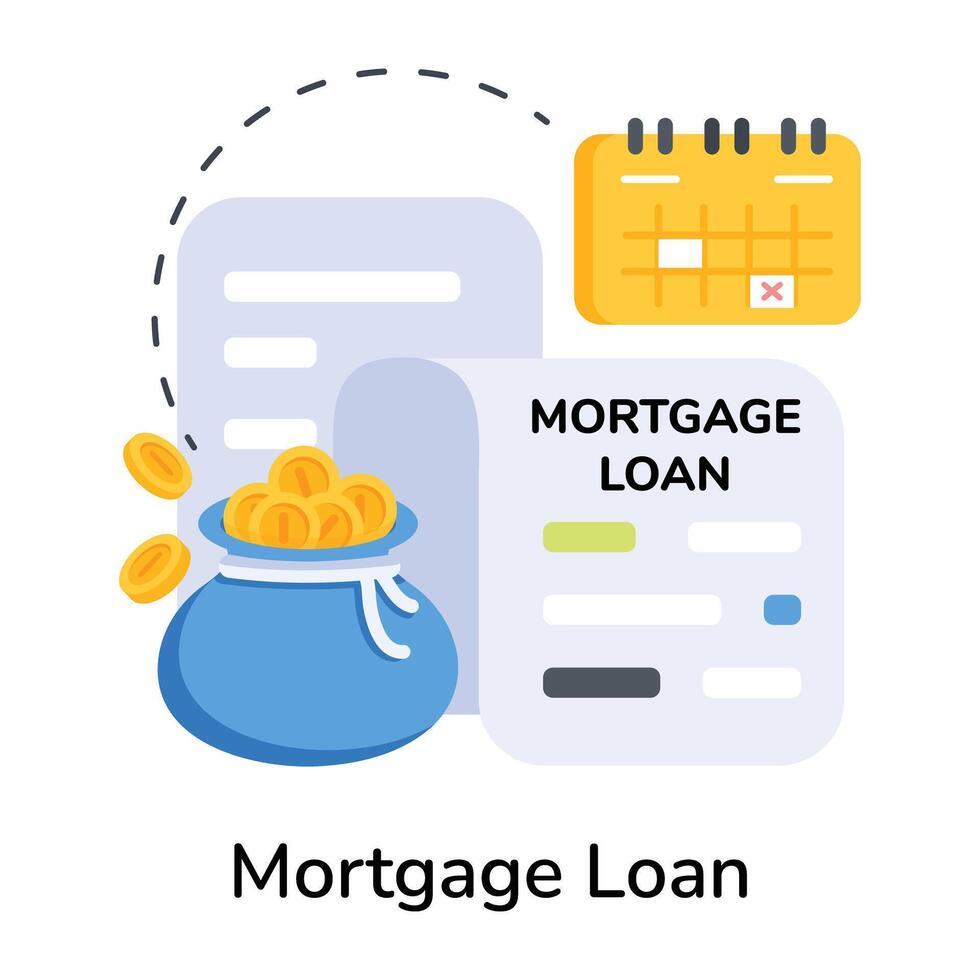 Trendy Mortgage Loan vector