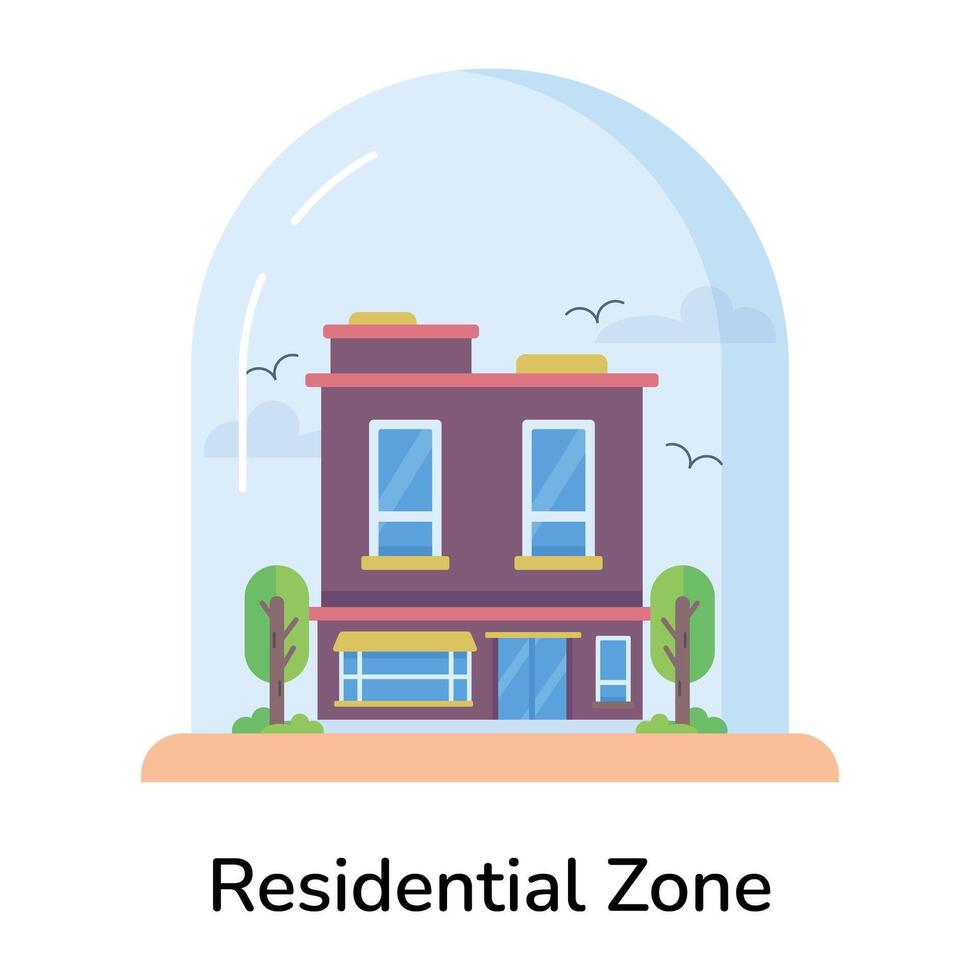 Trendy Residential Zone vector