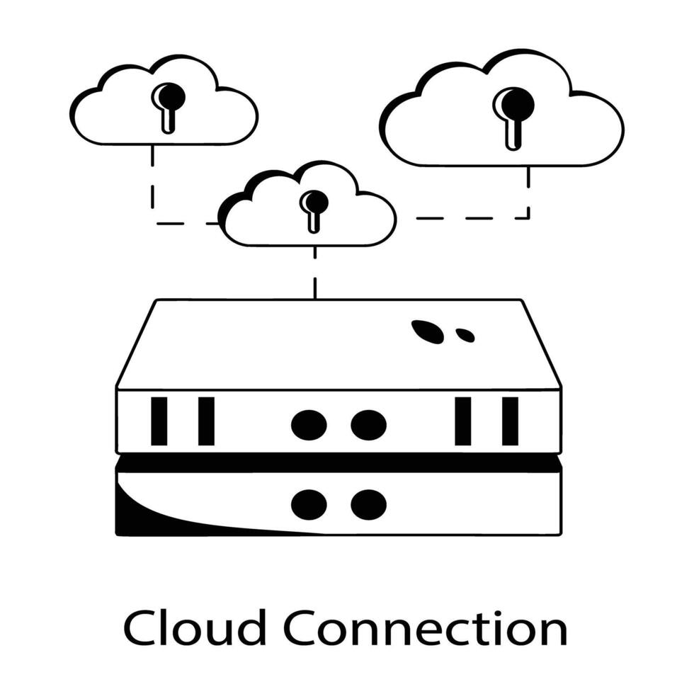 Trendy Cloud Connection vector