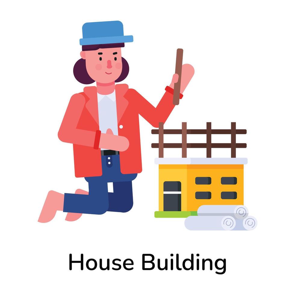 Trendy House Building vector