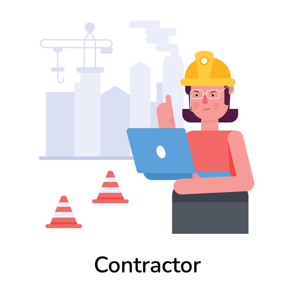 Trendy Contractor Concepts vector