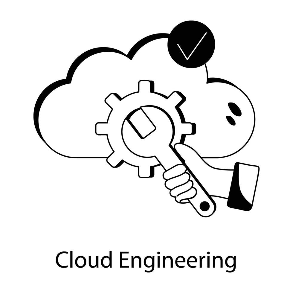 Trendy Cloud Engineering vector