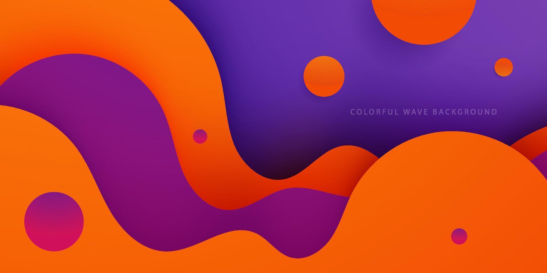 Colorful wave abstract background with gradient orange and purple soft color on background. Eps10 vector