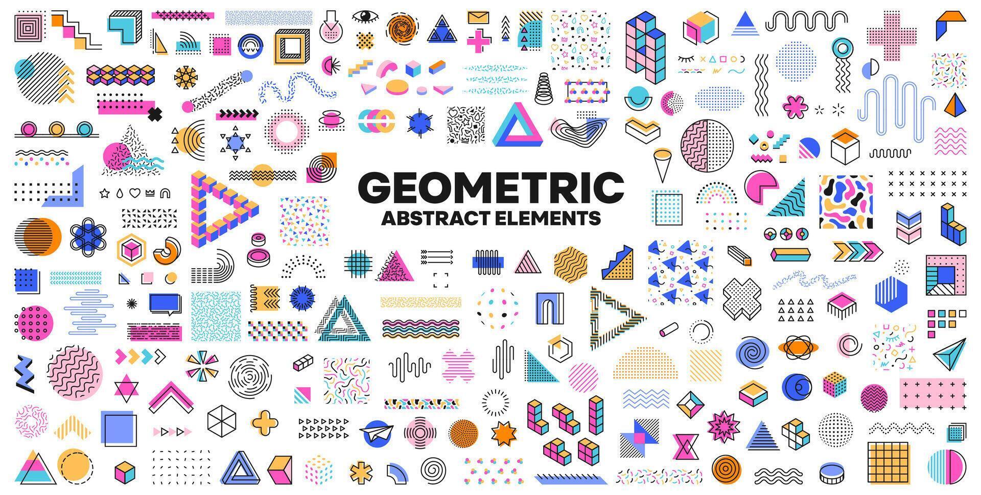 geométrico memphis formas, aislado elementos vector