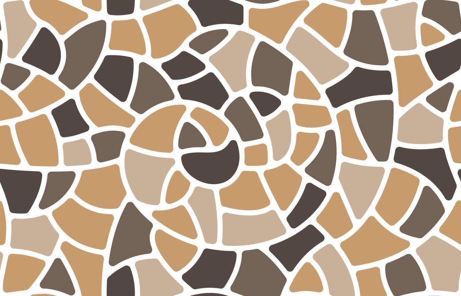 Brown swirl mosaic stone or glass seamless pattern vector
