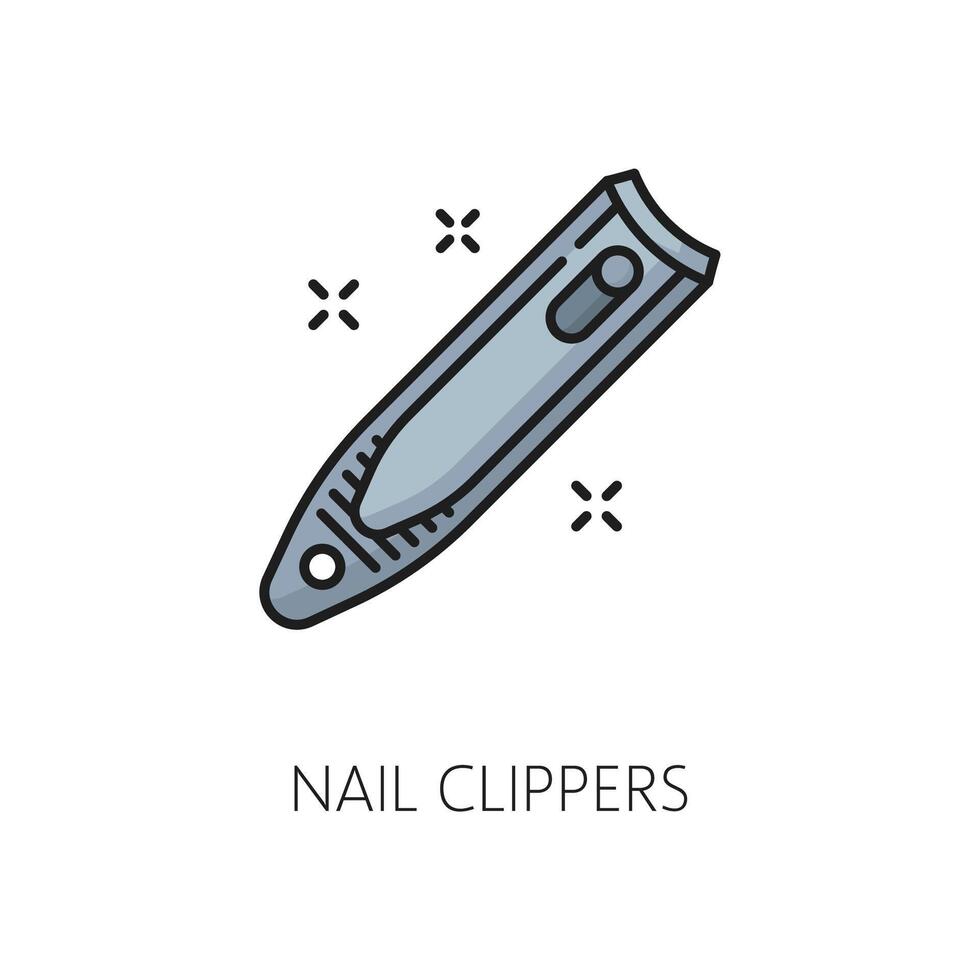 Manicure service nail clippers color line icon vector