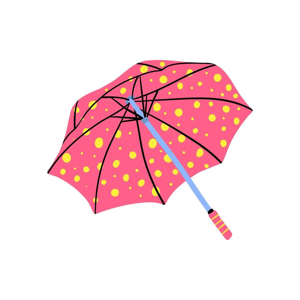 dibujos animados rojo paraguas abierto vista. vector