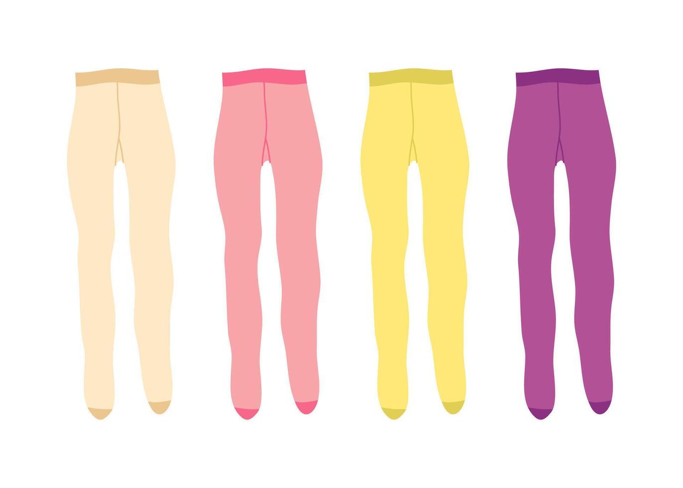 Cartoon Color Clothes Female Tights Set. vector