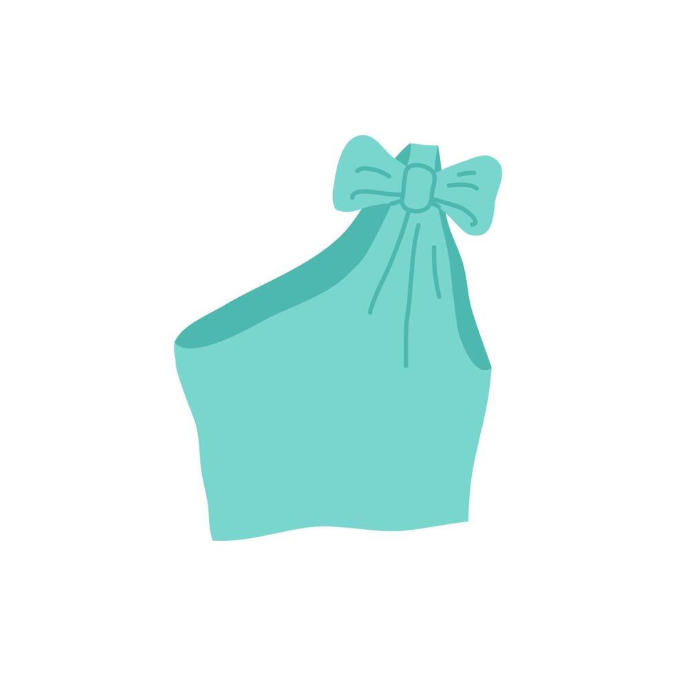 Cartoon Green Clothe Female Top with a Bow vector