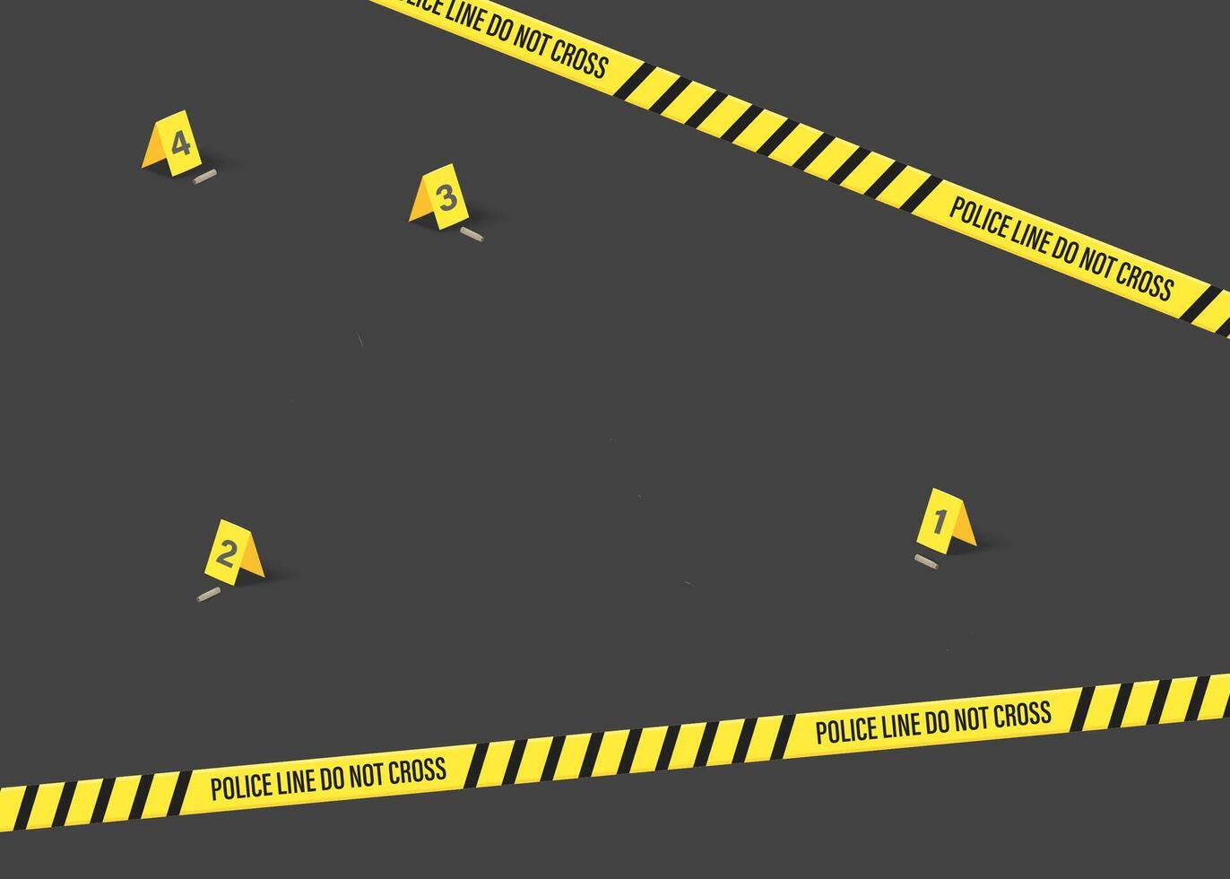 Police Crime Scene with Black and Yellow Striped Line Tape vector