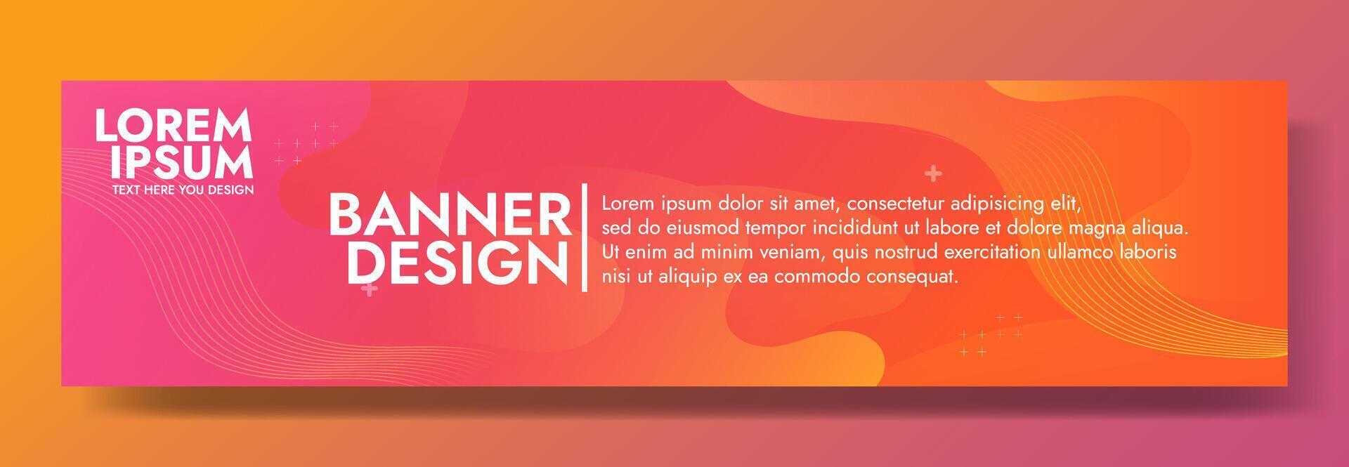 Abstract orange banner color with a unique wavy design. It is ideal for creating eye catching headers, promotional banners, and graphic elements with a modern and dynamic look. vector