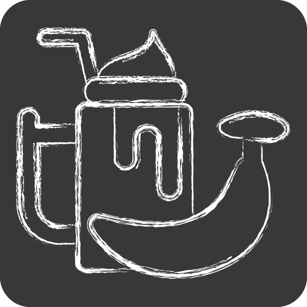 Icon Banana Smothie. related to Healthy Food symbol. chalk Style. simple design illustration vector