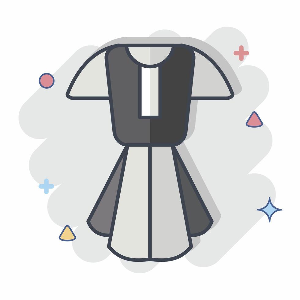 Icon Dress. related to Tennis Sports symbol. comic style. simple design illustration vector