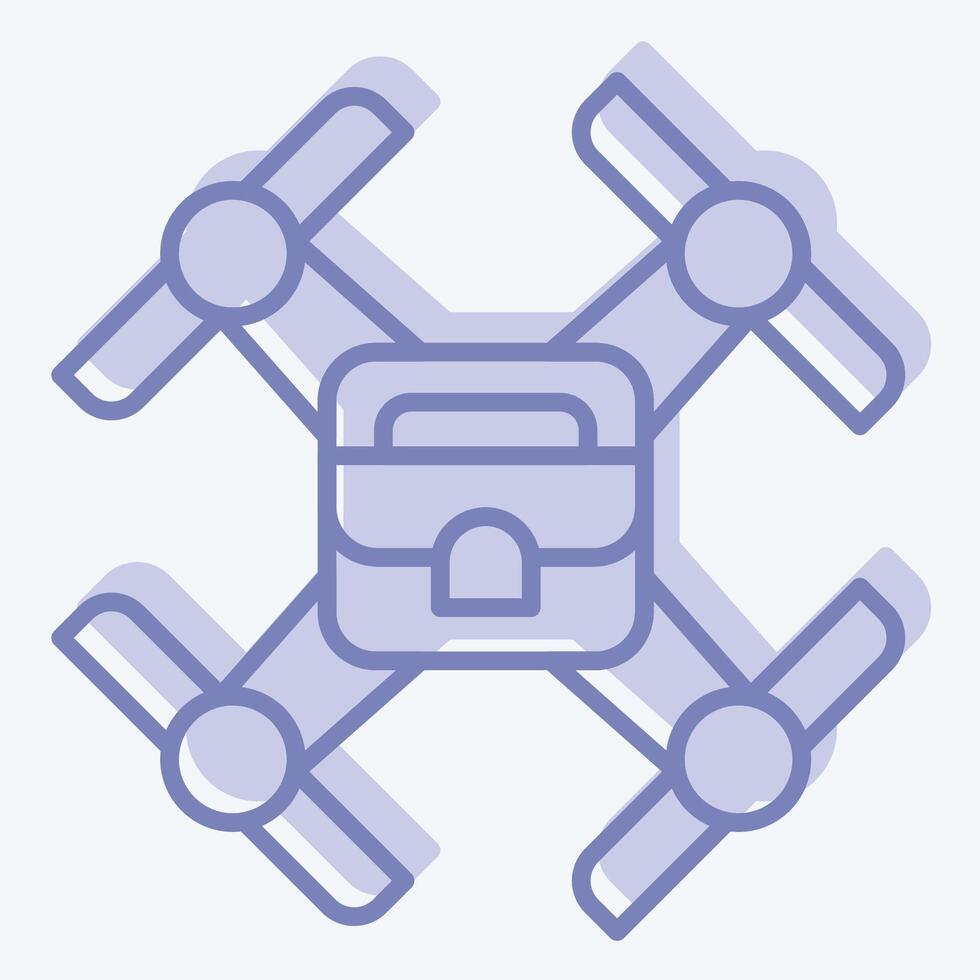Icon Air Craft. related to Drone symbol. two tone style. simple design illustration vector