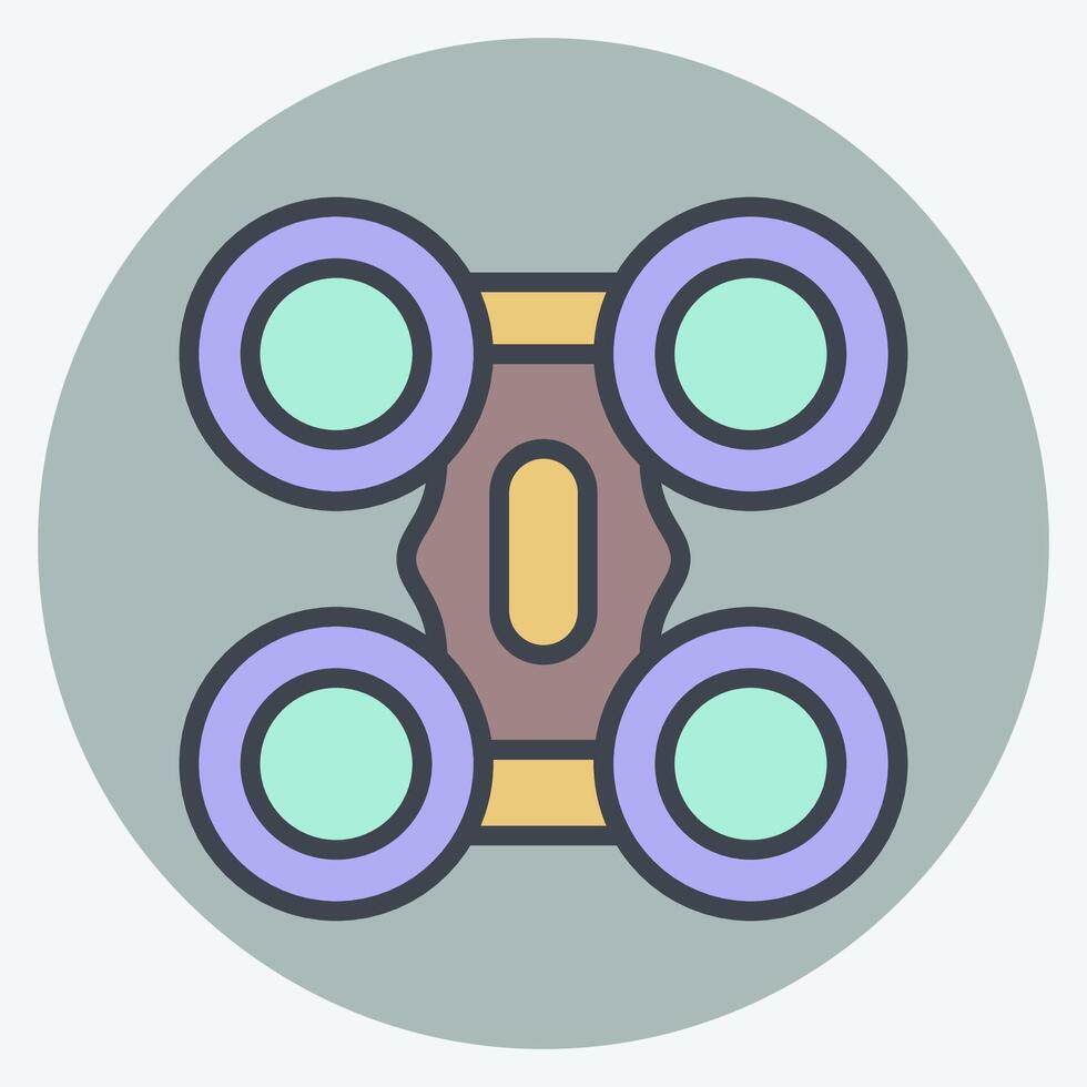 Icon Quad Copter. related to Drone symbol. color mate style. simple design illustration vector