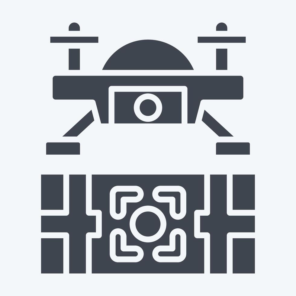 Icon Target Location. related to Drone symbol. glyph style. simple design illustration vector