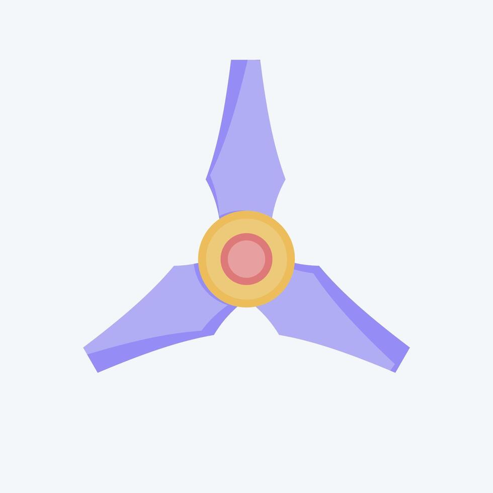 Icon Three Blades Propeller. related to Drone symbol. flat style. simple design illustration vector