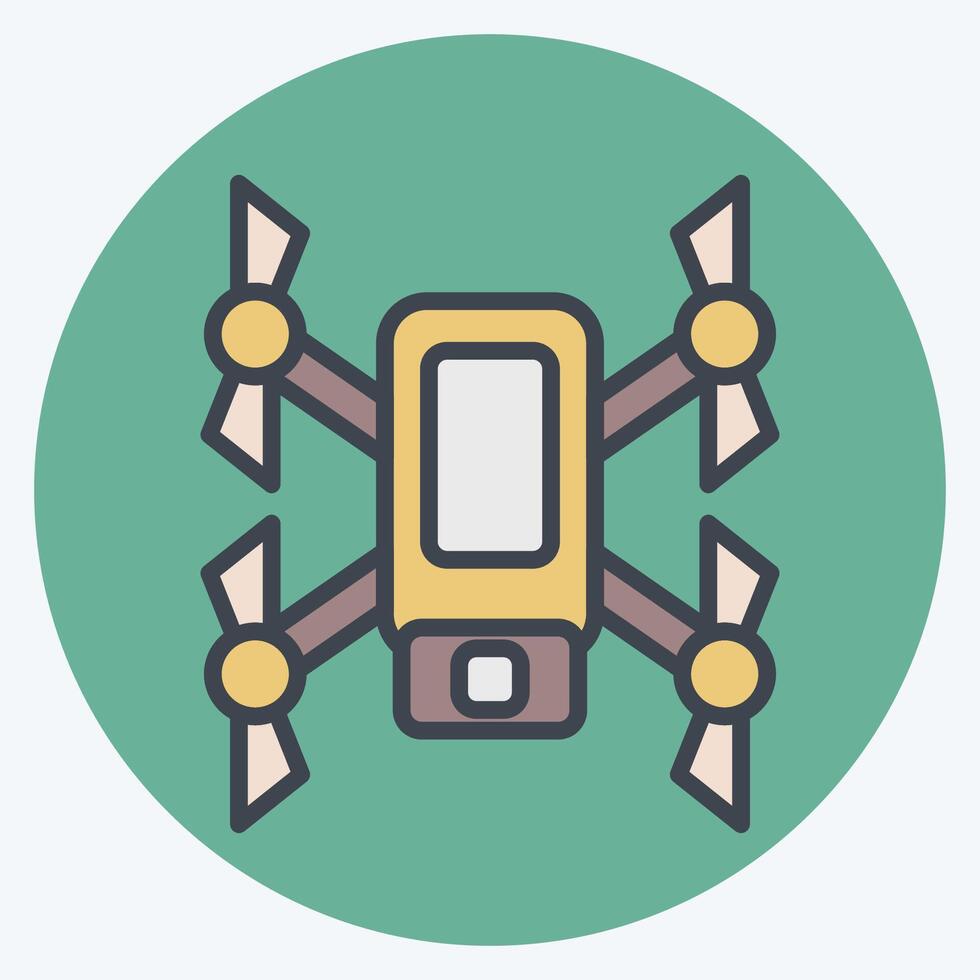 Icon Scouting Drone. related to Drone symbol. color mate style. simple design illustration vector