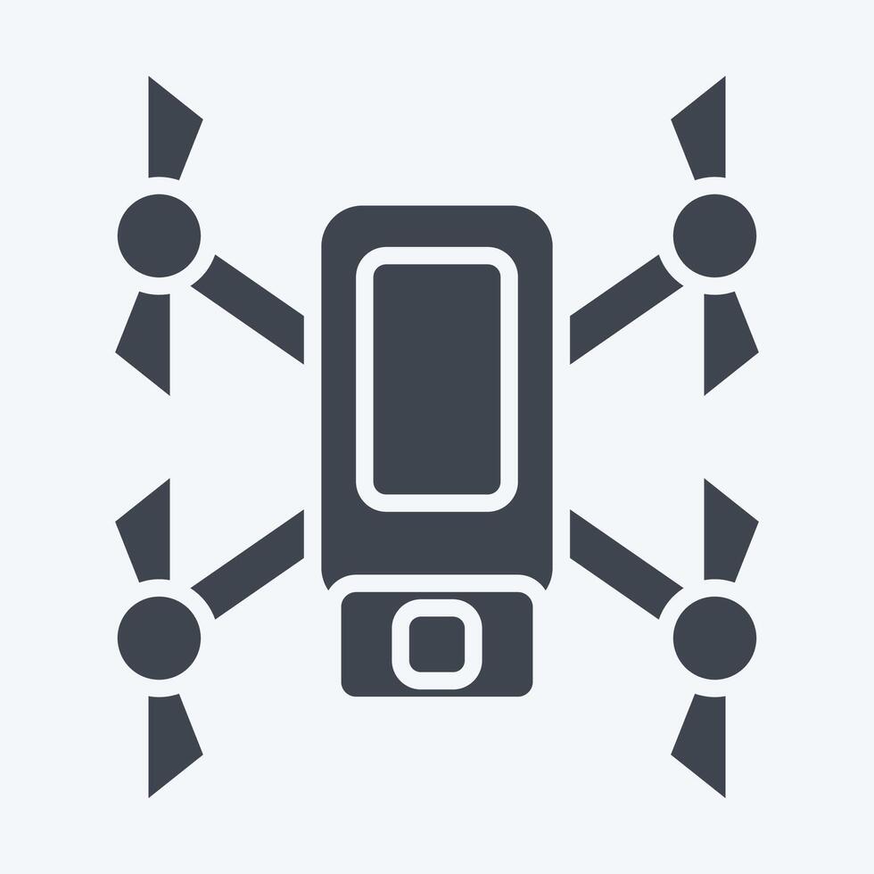 Icon Scouting Drone. related to Drone symbol. glyph style. simple design illustration vector