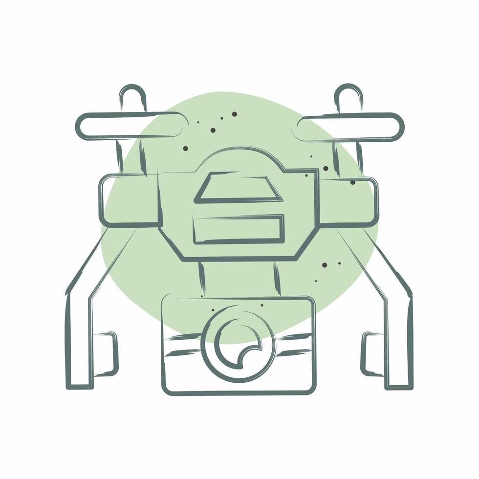 Icon Automatic Drone. related to Drone symbol. Color Spot Style. simple design illustration vector