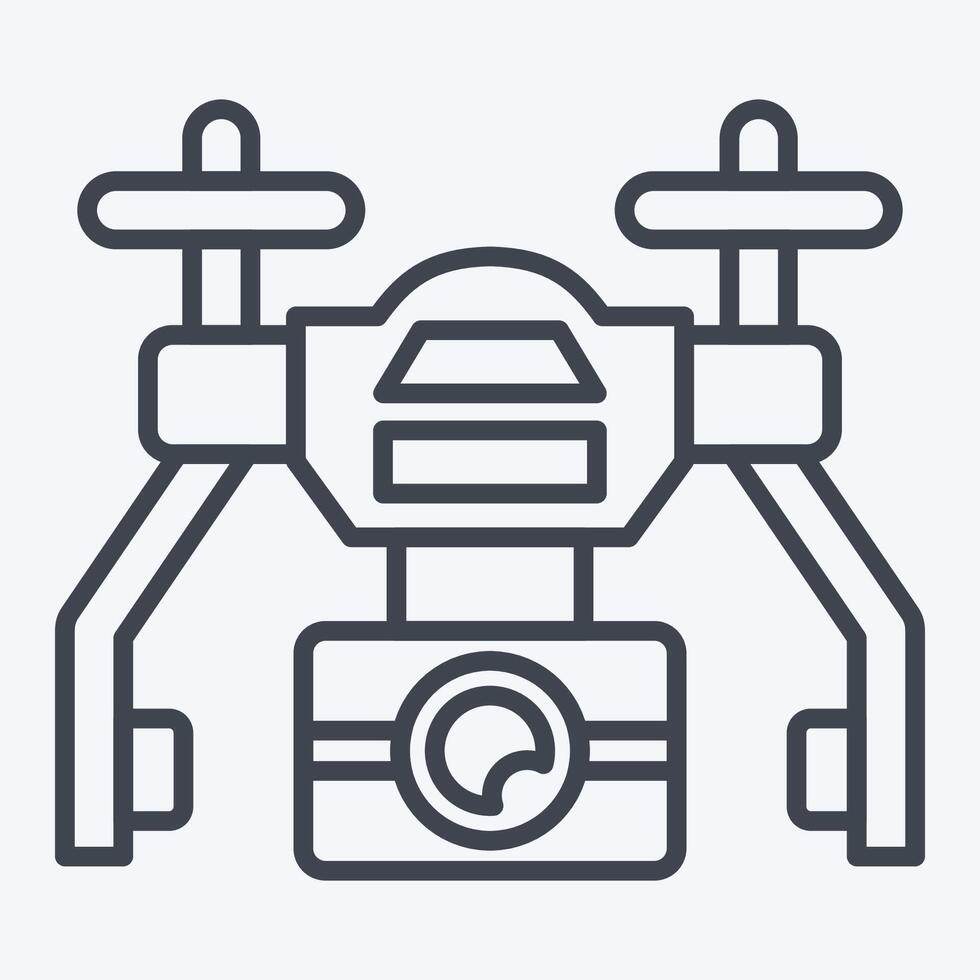 Icon Automatic Drone. related to Drone symbol. line style. simple design illustration vector