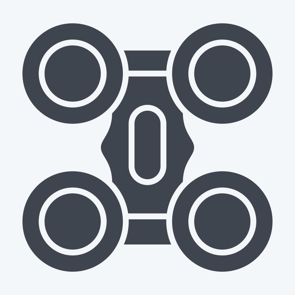 Icon Quad Copter. related to Drone symbol. glyph style. simple design illustration vector
